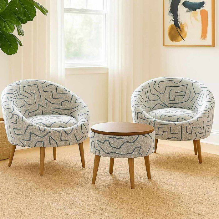 Atelier Del Sofa Lida Weave - Azul oscuro y Blanco Atelier Del Sofa Lida Weave - Azul oscuro y Blanco